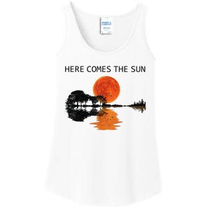 Here Comes The Sun Guitar Shadow Sunset  Ladies Essential Tank