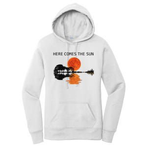 Here Comes The Sun Guitar Shadow Sunset  Women's Pullover Hoodie