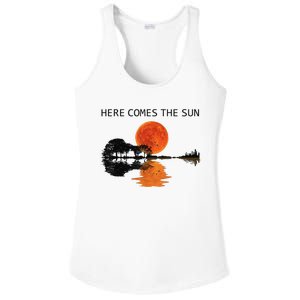 Here Comes The Sun Guitar Shadow Sunset  Ladies PosiCharge Competitor Racerback Tank