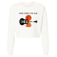 Here Comes The Sun Guitar Shadow Sunset  Cropped Pullover Crew