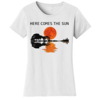 Here Comes The Sun Guitar Shadow Sunset  Women's T-Shirt