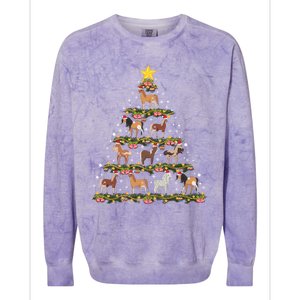 Horses Christmas Tree Horse Xmas Ornats Gift Colorblast Crewneck Sweatshirt