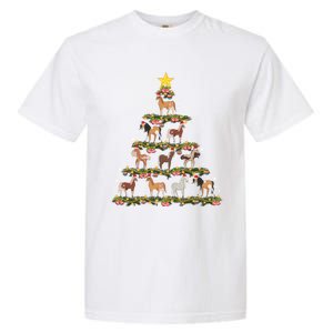 Horses Christmas Tree Horse Xmas Ornats Gift Garment-Dyed Heavyweight T-Shirt