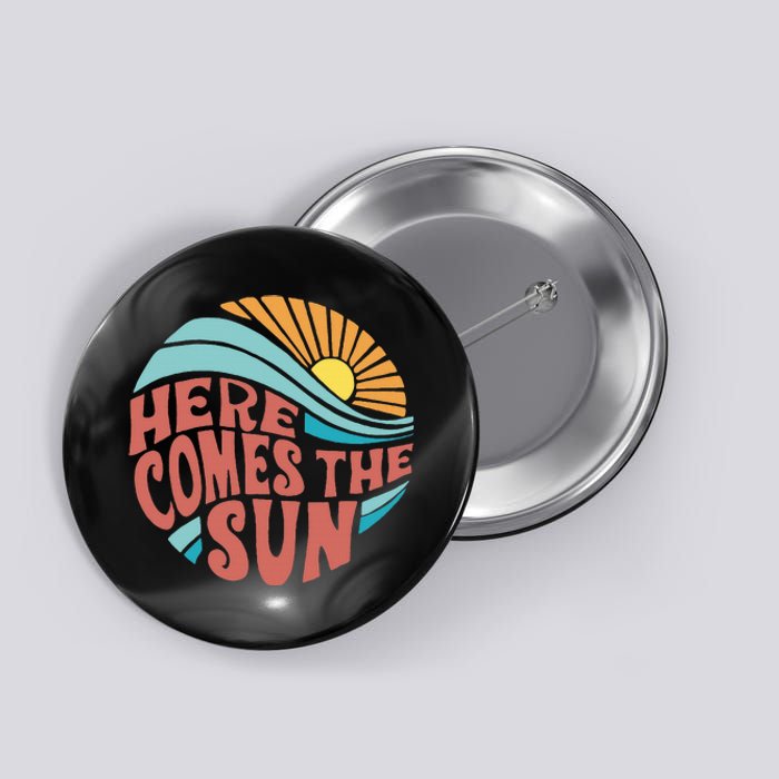 Here Comes The Sun Summer Beach Button