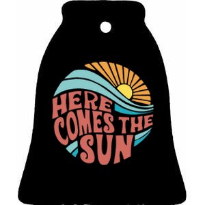 Here Comes The Sun Summer Beach Ceramic Bell Ornament