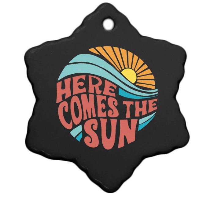 Here Comes The Sun Summer Beach Ceramic Star Ornament