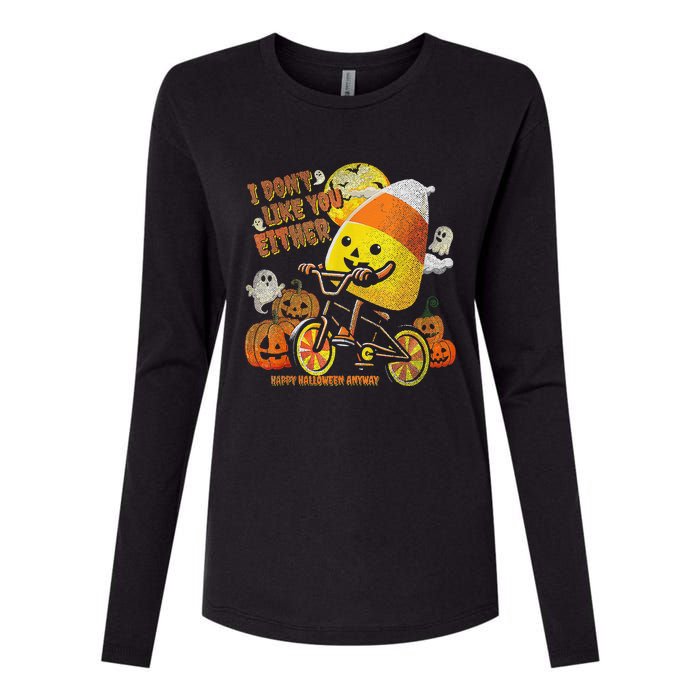 Halloween Costume Team Candy Corn I DonT Like You Either Gift Womens Cotton Relaxed Long Sleeve T-Shirt