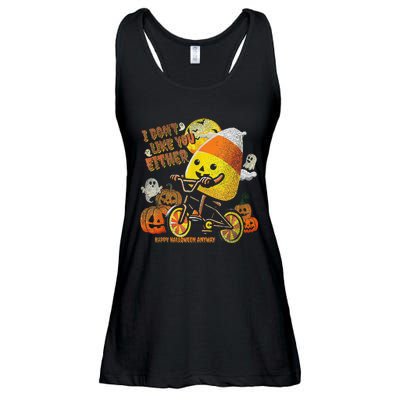 Halloween Costume Team Candy Corn I DonT Like You Either Gift Ladies Essential Flowy Tank