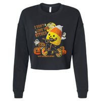 Halloween Costume Team Candy Corn I DonT Like You Either Gift Cropped Pullover Crew