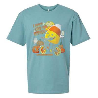 Halloween Costume Team Candy Corn I DonT Like You Either Gift Sueded Cloud Jersey T-Shirt