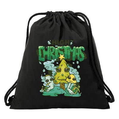 High Christmas Tree Drawstring Bag
