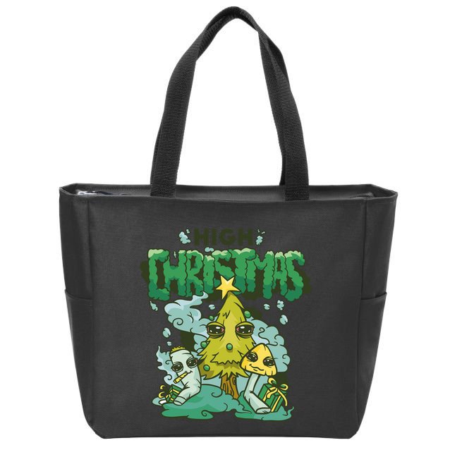 High Christmas Tree Zip Tote Bag