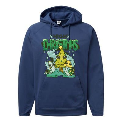 High Christmas Tree Performance Fleece Hoodie