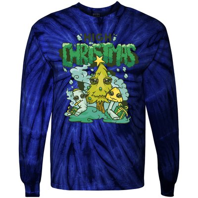 High Christmas Tree Tie-Dye Long Sleeve Shirt