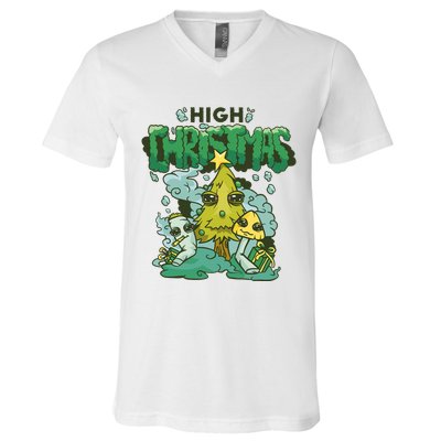 High Christmas Tree V-Neck T-Shirt