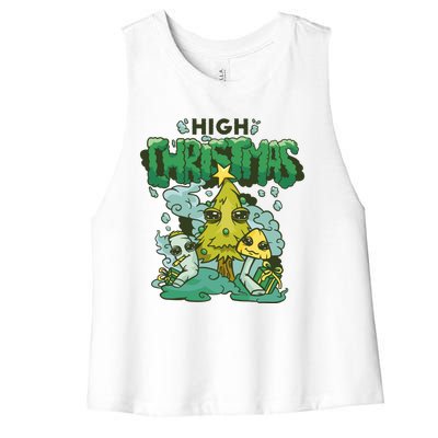 High Christmas Tree Women's Racerback Cropped Tank