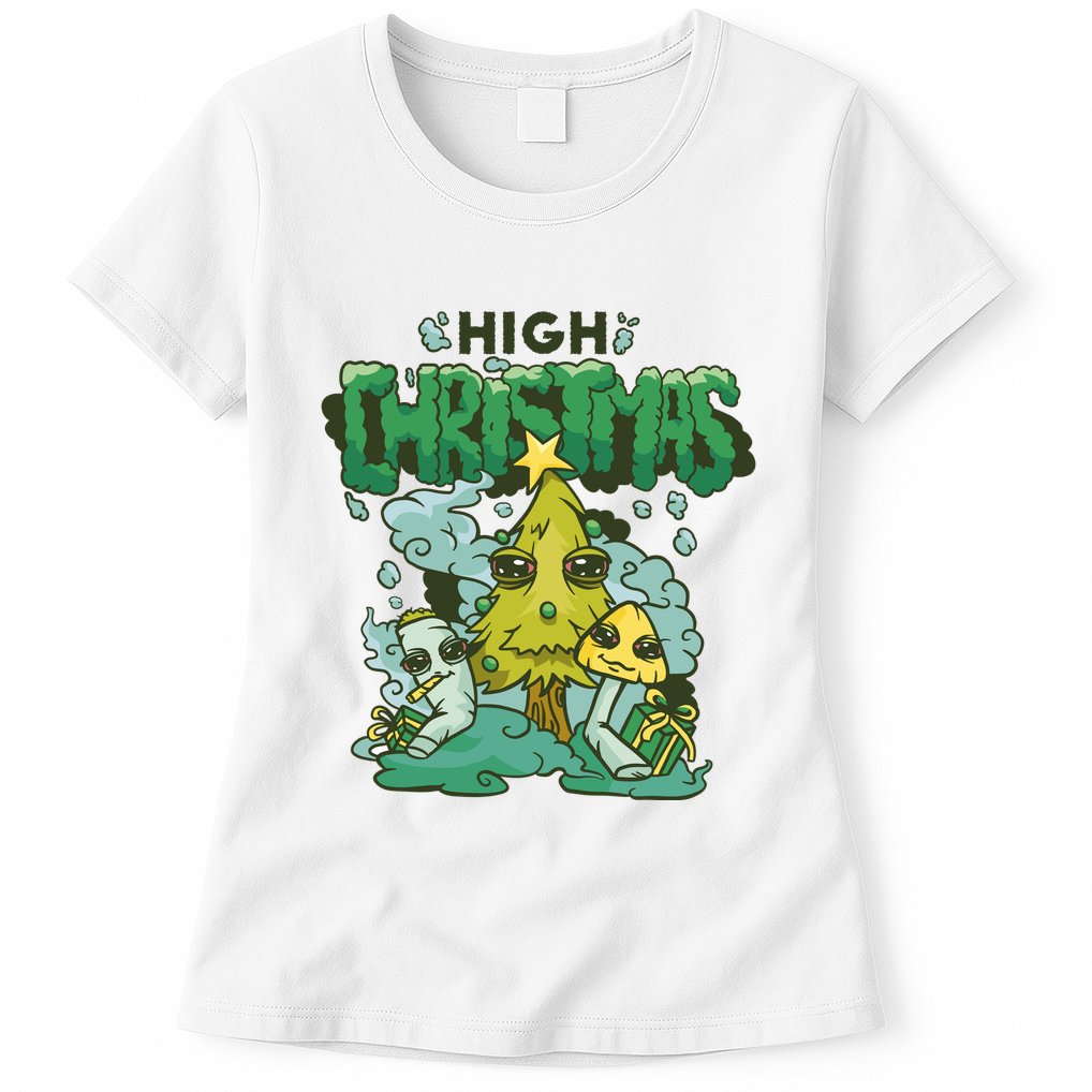 High Christmas Tree Womens T-Shirt