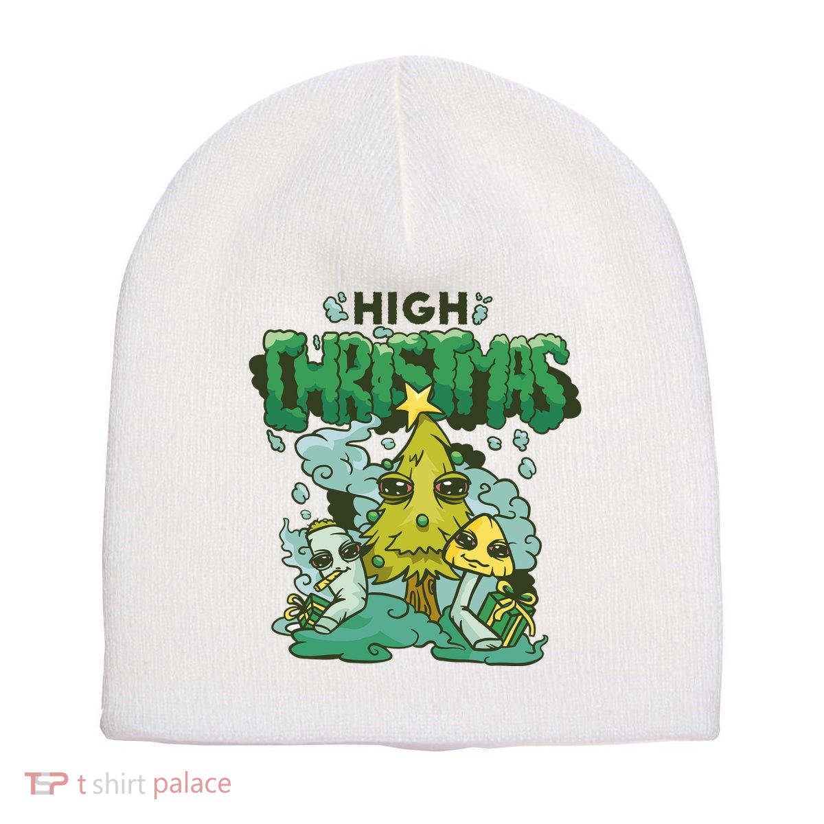 High Christmas Tree Short Acrylic Beanie