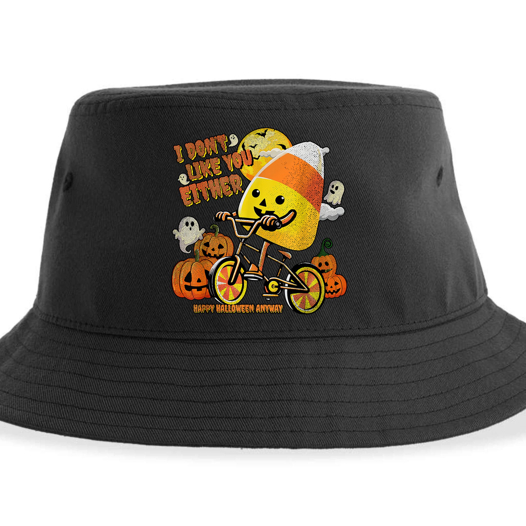 Halloween Costume Team Candy Corn I DonT Like You Either Sustainable Bucket Hat