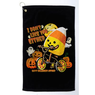 Halloween Costume Team Candy Corn I DonT Like You Either Platinum Collection Golf Towel