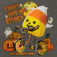 Halloween Costume Team Candy Corn I DonT Like You Either Cotton Canvas Backpack