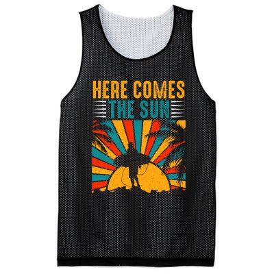 Here Comes The Sun | Surfing Summer Surf Surfer Gift Mesh Reversible Basketball Jersey Tank