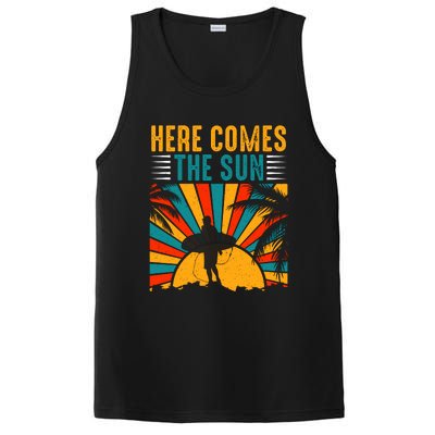 Here Comes The Sun | Surfing Summer Surf Surfer Gift PosiCharge Competitor Tank