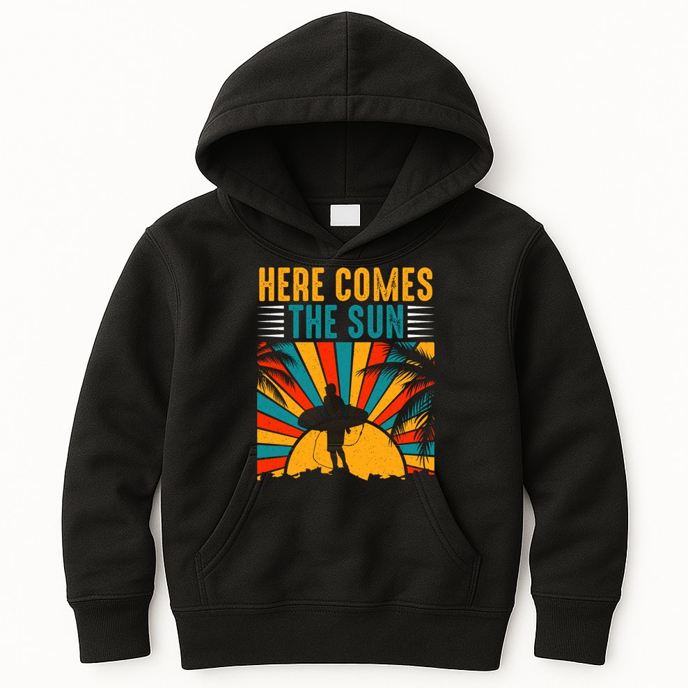 Here Comes The Sun | Surfing Summer Surf Surfer Gift Kids Hoodie