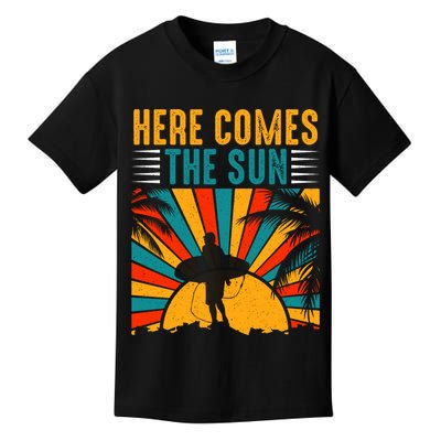 Here Comes The Sun | Surfing Summer Surf Surfer Gift Kids T-Shirt