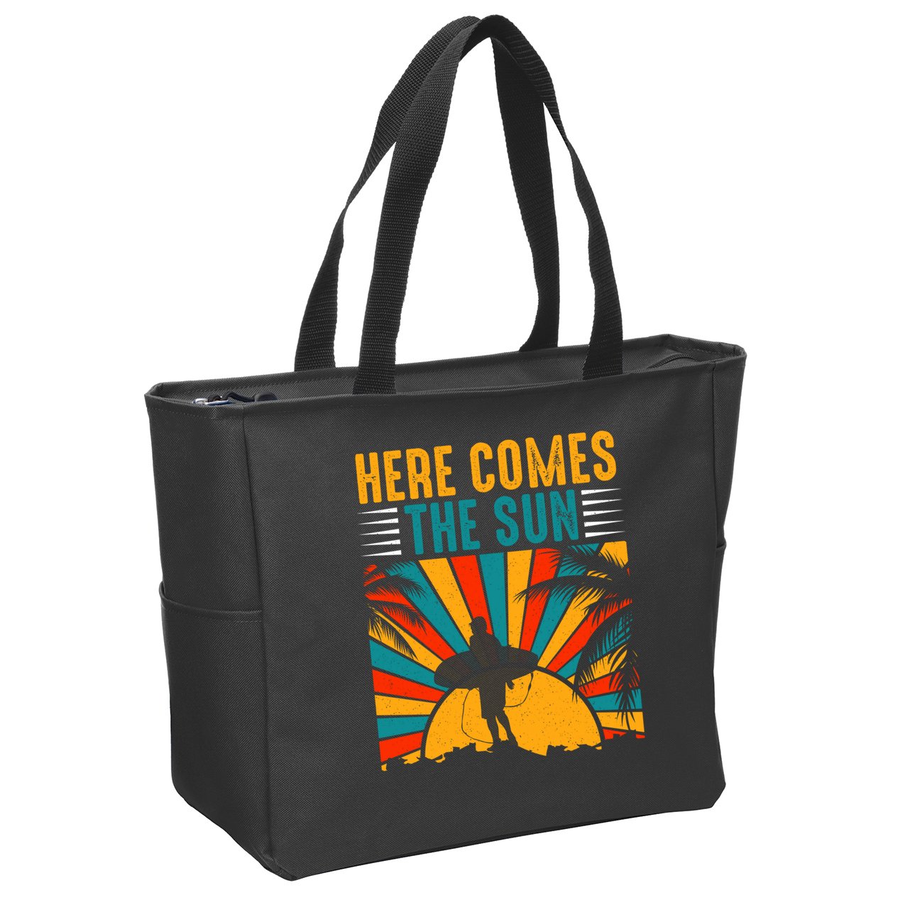 Here Comes The Sun | Surfing Summer Surf Surfer Gift Zip Tote Bag