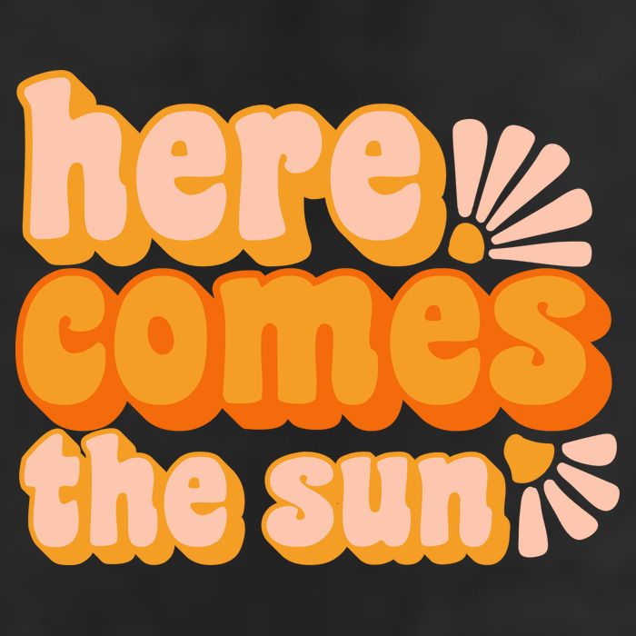Here Comes The Sun Summer Vibes 7 Panel Mesh Trucker Snapback Hat