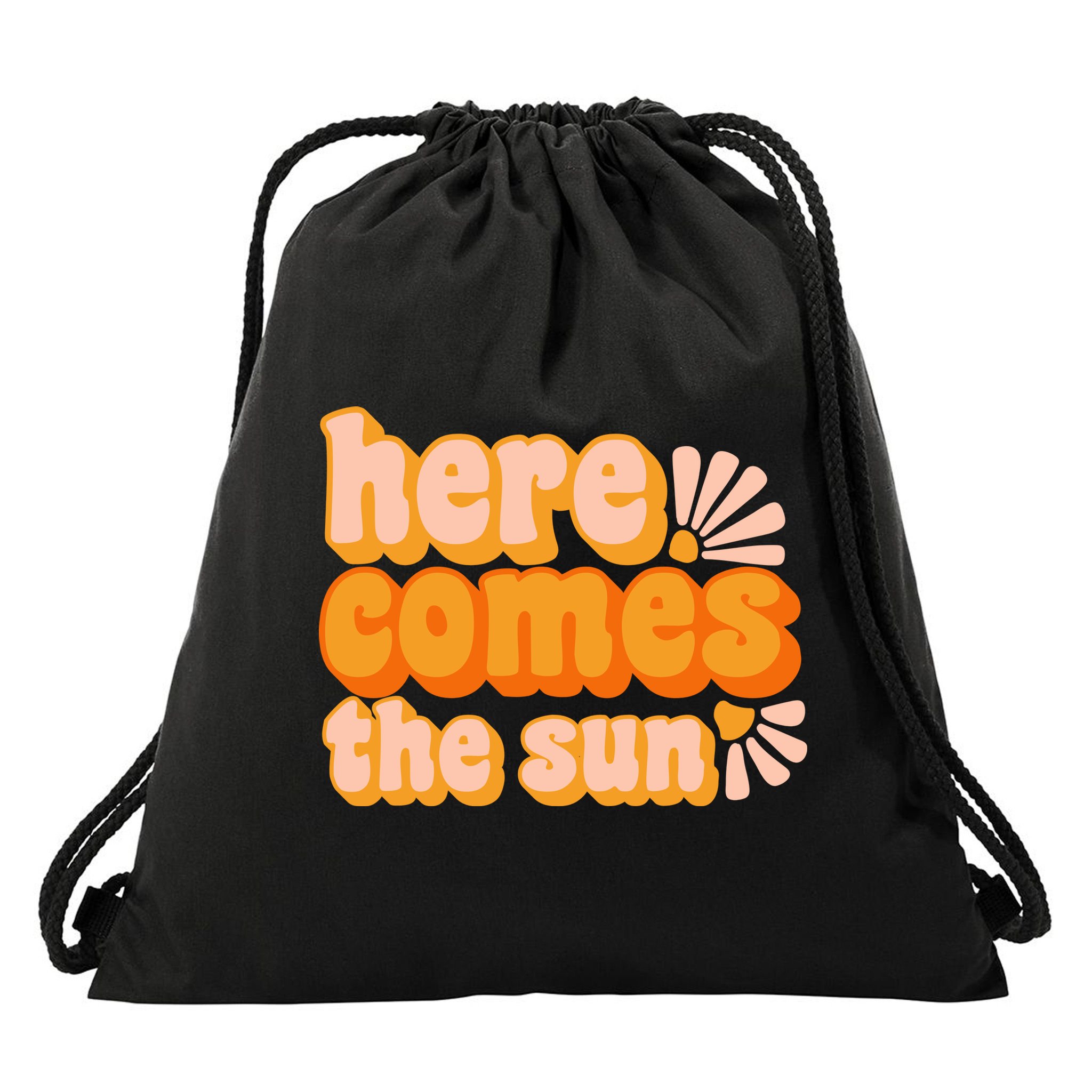 Here Comes The Sun Summer Vibes Drawstring Bag