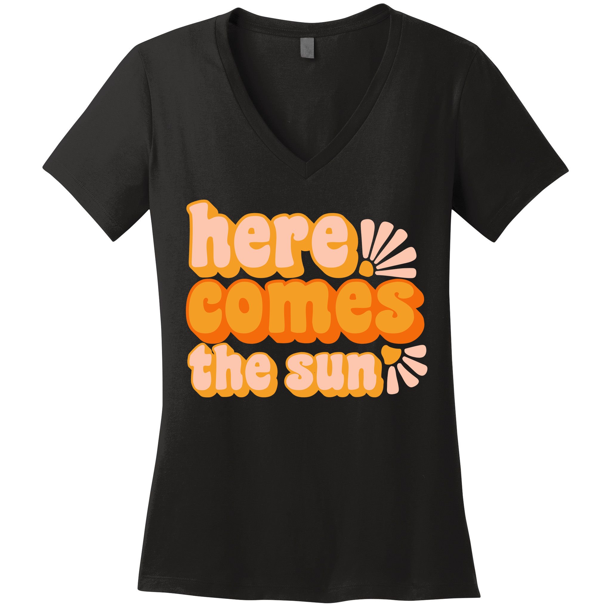 Here Comes The Sun Summer Vibes Women's V-Neck T-Shirt