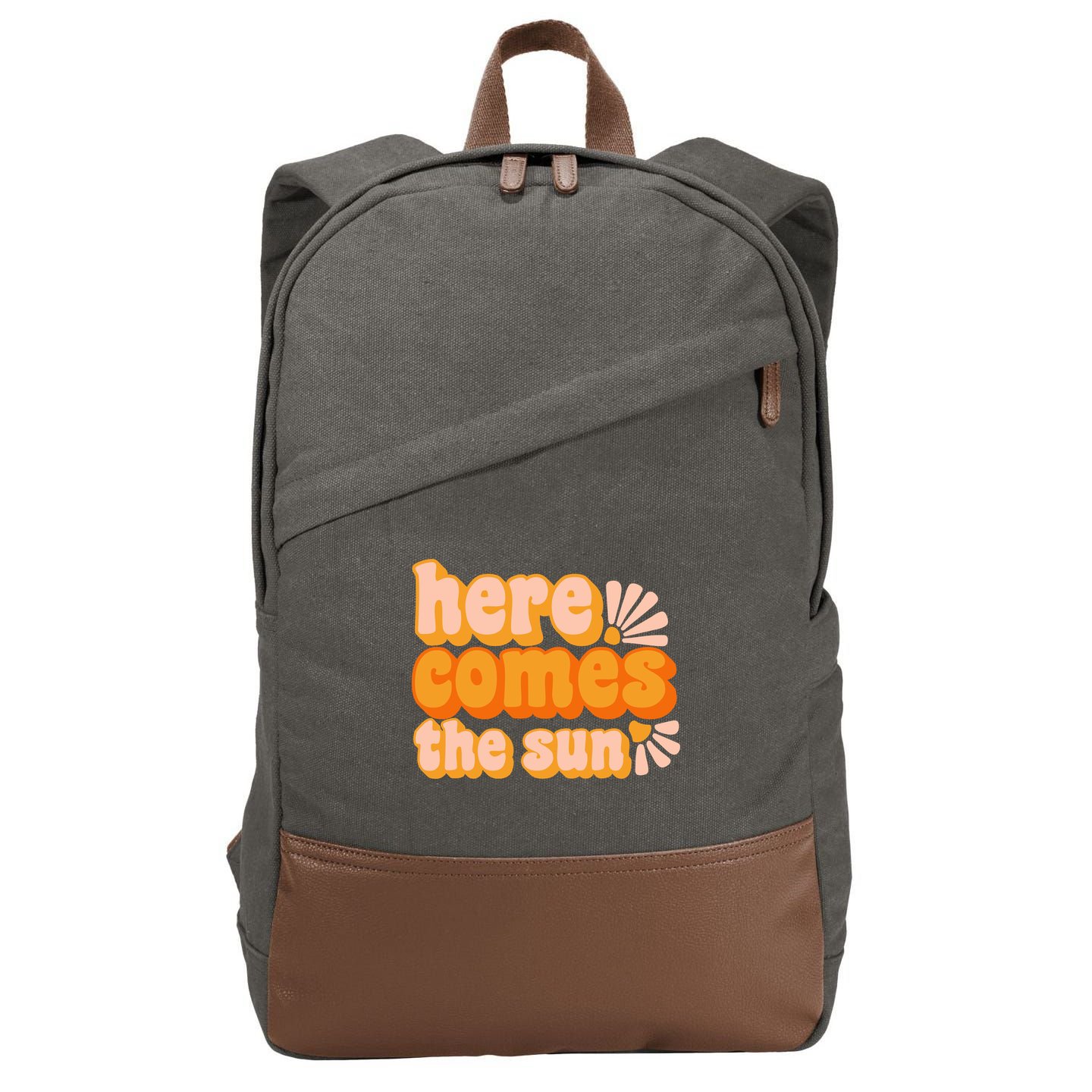 Here Comes The Sun Summer Vibes Cotton Canvas Backpack
