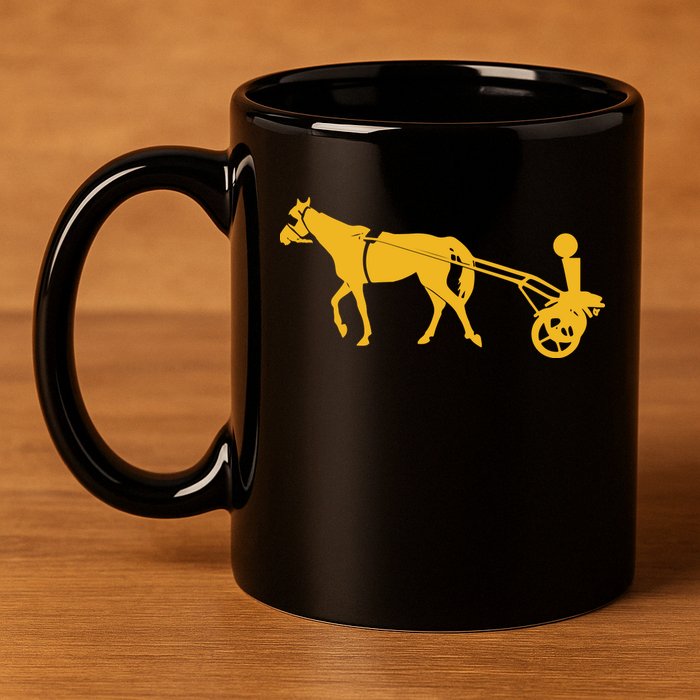 Horse Cart Trophy 11oz C Handle Ceramic Mug