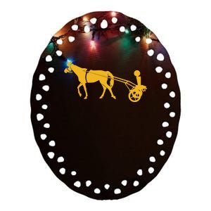 Horse Cart Trophy Ceramic Oval Ornament