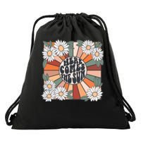 Here Comes The Sun Sunshine Drawstring Bag