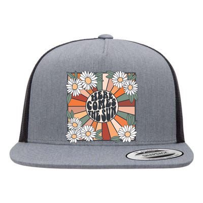 Here Comes The Sun Sunshine Flat Bill Trucker Hat