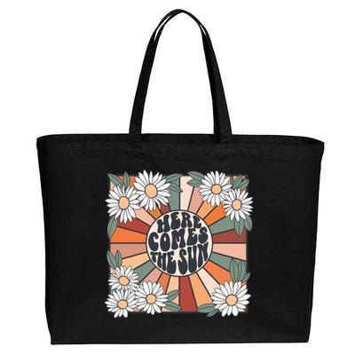 Here Comes The Sun Sunshine Cotton Canvas Jumbo Tote