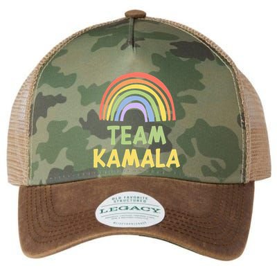 Happy Colorful Team Kamala Rainbow Pride Green Yellow Legacy Tie Dye Trucker Hat