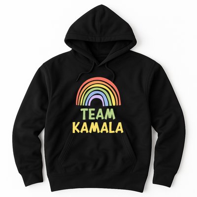 Happy Colorful Team Kamala Rainbow Pride Green Yellow Hoodie