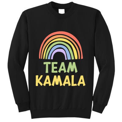 Happy Colorful Team Kamala Rainbow Pride Green Yellow Sweatshirt