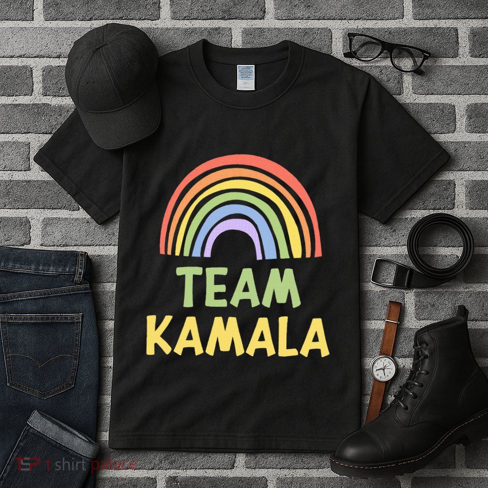 Happy Colorful Team Kamala Rainbow Pride Green Yellow Tall T-Shirt