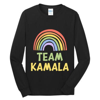 Happy Colorful Team Kamala Rainbow Pride Green Yellow Tall Long Sleeve T-Shirt