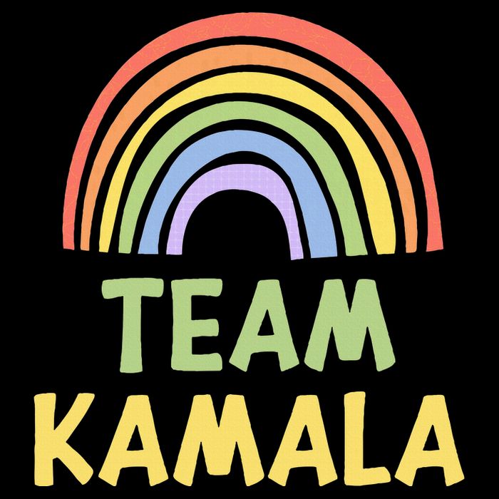 Happy Colorful Team Kamala Rainbow Pride Green Yellow Baby Bodysuit