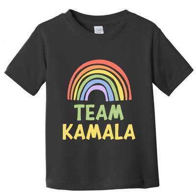 Happy Colorful Team Kamala Rainbow Pride Green Yellow Toddler T-Shirt