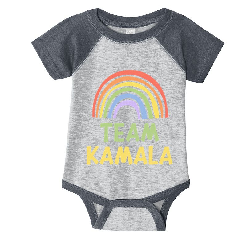 Happy Colorful Team Kamala Rainbow Pride Green Yellow Infant Baby Jersey Bodysuit