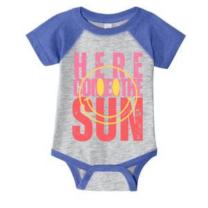 Here Comes The Sun Summer Vacation Beach Family Matching Gift Infant Baby Jersey Bodysuit