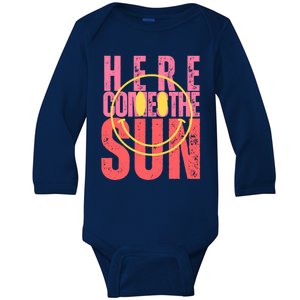 Here Comes The Sun Summer Vacation Beach Family Matching Gift Baby Long Sleeve Bodysuit