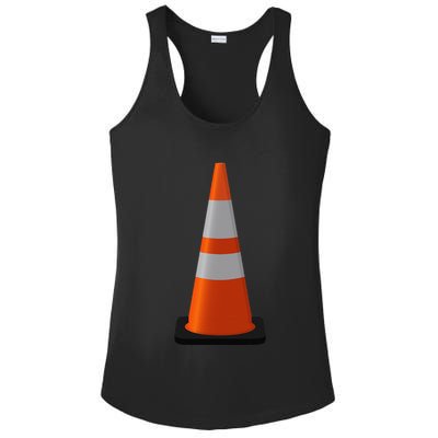 Halloween Costume Traffic Cone Funny Simple Safety Pylon Ladies PosiCharge Competitor Racerback Tank